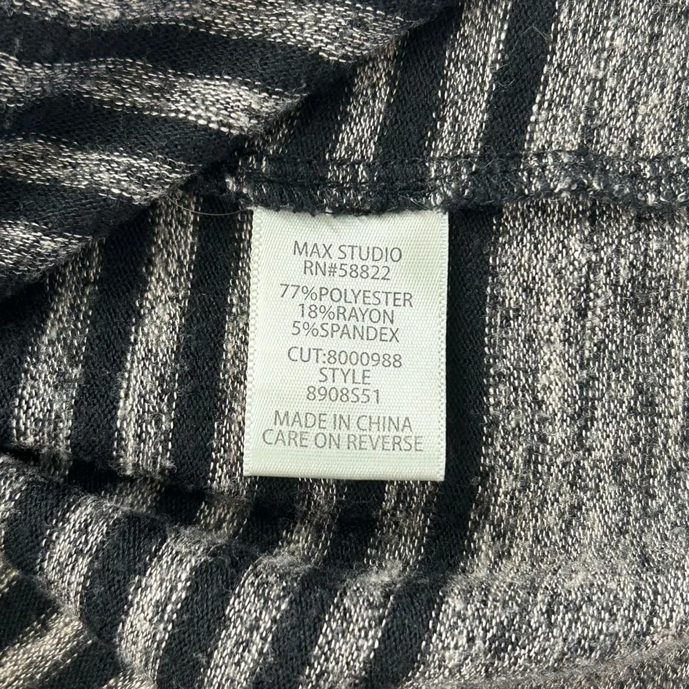 Max Studio Sweater Dress Gray Black Striped Small